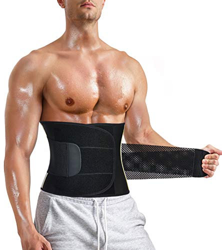 CHUMIAN Fascia Addominale Dimagrante per Uomo Cintura Dimagrante Regolabile Sauna di Neoprene Snellente per Dimagrire (Nero, XL)