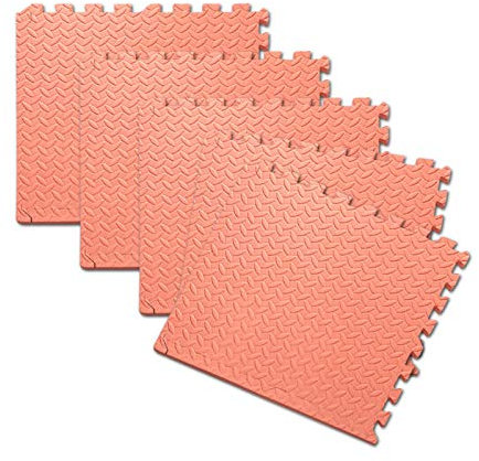 TONGQU Tapis Mousse Imbriqués EVA, Tapis Jeu Sol d'exercice, Protection Sol Adaptée À La Salle Sport, Aire Jeux pour Bébé, Exercice, Yoga - Home Décor,Rose Red,4