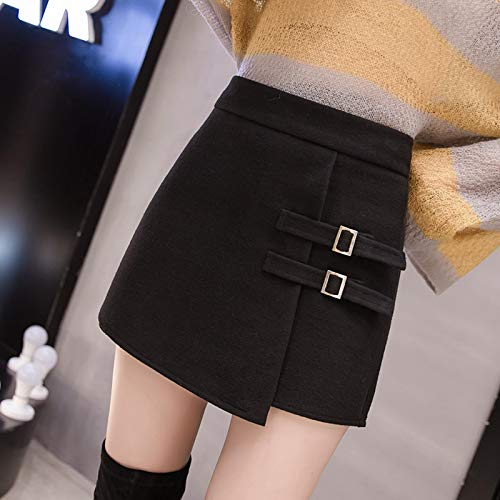 Schöner Kilt Rock Schwarzer Rock Mit Hoher Taille Kurze Röcke Damen Herbst Winter Koreanische Mode Miniröcke Damenrock X