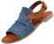 Mustang Femme 1388-802 Sandale Plate, Bleu Jeans, 42 EU