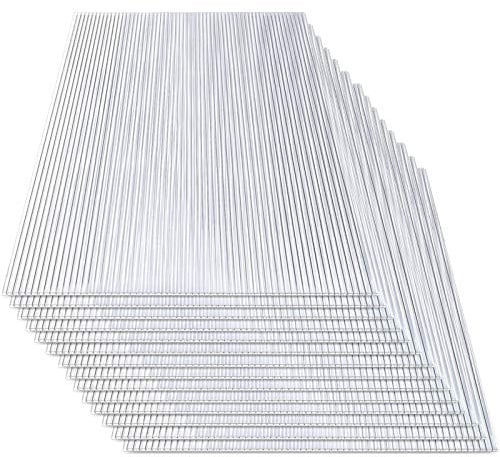 Fiqops 14x Polycarbonat Hohlkammerstegplatten Doppelstegplatte 4mm | 10,25 m² Stegplatte Gewächshausplatte Für Gewächshaus Gartenbau Carports