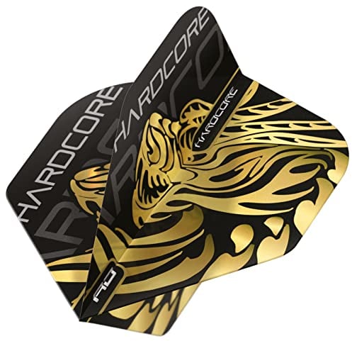 RED DRAGON Jonny Clayton Ferret Hardcore Gold Dragon Dart Flights - 3 Sets Per Pack (9 Flights in Total)