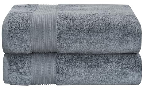 Five Queens Court Soma Badehandtuch-Set, Badetücher aus Baumwolle, 2-teilig, stahlblau, 60 x 30