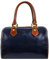 Time Resistance Kleine Handtasche Damen - Schultertasche aus Leder - Tragetasche - Made in Italy - Portemonnaie - Tasche für Damen - Blau