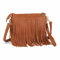 Fecialy Umhängetaschen aus Leder mit Fransen für Damen, Umhängetasche, Messenger-Taschen mit Handschlaufen,Braun