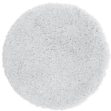Spirella – Runde Mikrofaser-Badematte Highland – rutschfest, schnelltrocknend und waschbar – 100% strapazierfähiges und widerstandsfähiges Polyester – Weiß – Ø 110 cm