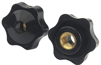 MOOPW Stella Dadi con manico - 10Pcs Dadi di serraggio Plastica Zigrinato Manopole Attraverso il foro Rame Core Thread interno Esagonale Impugnature Dadi M5 M6 M8 M10