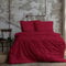 Komfortec Premium Bettwäsche 135x200 mit 1 Kissenbezug 80x80 cm Set aus Gebürstetes Mikrofaser - Rot