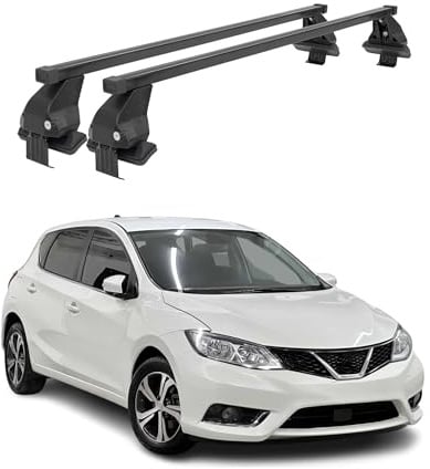 OMAC Dachträger für Mitsubishi Space Star mk2 2016-2026 FL Stahl Schwarz | DIN 75302:2019 & ISO/PAS 11154:2006 geprüft, Abschließbar, City-Crash-getestet, bis 50 kg Traglast, Querträger, Grundträger
