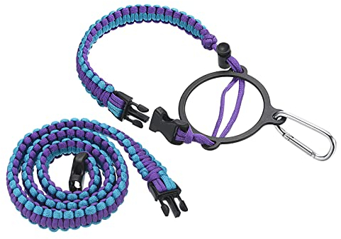 PATIKIL Water Bottle Holder, Paracord Handle Carrying Lanyard Strap Carrier with Ring for 12oz to 64oz Wide Mouth Bottles, Blue, Purple