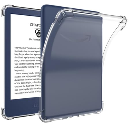 KEROM Klar Hülle für 6,8 Zoll Kindle Paperwhite 11. Generation 2021 (Modell: M2L3EK/M2L4EK), Ultradünne Leichte TPU Silikon Case Schutzhülle für Kindle Paperwhite 11. Generation, Transparent