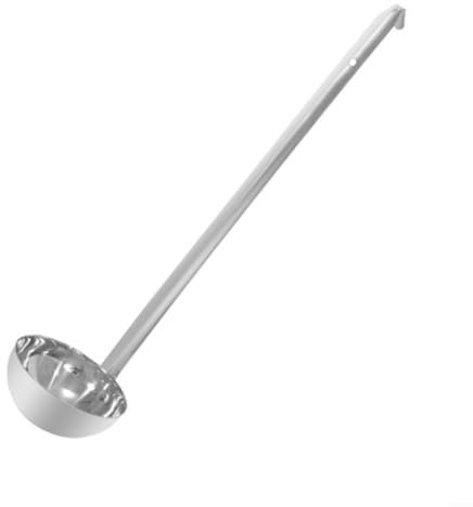 DAZZLEEX Cucharón de metal resistente con mango largo para cocina, cocina, sopa, salsa, ensalada, aderezo (B), 2002429632