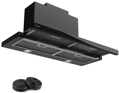 Klarstein Dunstabzugshaube 90cm, Abluft-Dunstabzugshaube mit Spülmaschinenfestem Filter aus Aluminium, Leise Abzugshaube Abluft, 640m³/h Luftstrom, Effiziente Wandhauben mit LEDs & Touch Controls