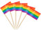AhfuLife 100 Stück LGBTQ Regenbogen Zahnstocher Flaggen, LGBT Gay Pride Fahne Klein Cocktail Zahnstocher für Lebensmittel Cupcake Toppers Toothpick Karneval ‌Fasching Pride Month Parade Party Deko