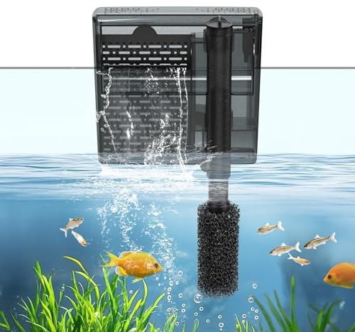 hygger Filtri per acquario Filtro per acquario da appendere al filtro dell'acquario, 6 W flusso d'acqua regolabile filtro esterno per acquario 210 GPH per acquario da 15-40 galloni