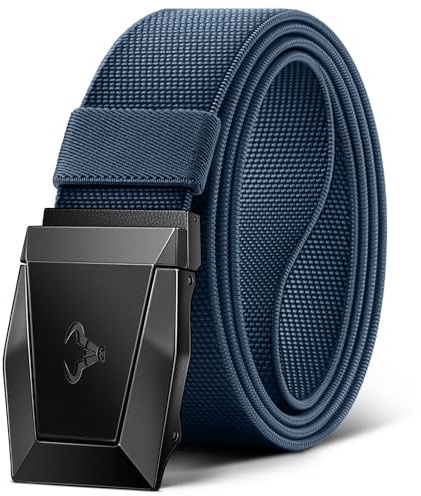 BULLIANT Tactical Belt for Men, Military Hiking Rigger Heavy Duty Nylon Web Work Belt 1.5 with Quick Release Metal Buckle(Purplish Blue,28-32 Waist Adjustable)