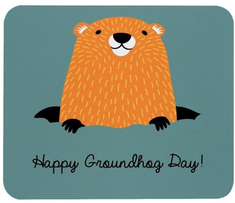 VAPOKF Gaming Mouse Pad, Groundhog on Hole Prints Mouse Mat for Desk Home Office, Non-Slip Rubber Base Keyboard Pad, Laptop Desk Pad Mousepad