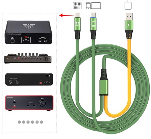 COOLSELL USB C OTG Kabel kompatibel mit Focusrite Scarlett Interface/Elgato Stream Deck/FIFINE Audio Mixer, Audiokabel Ersatz für alle Typ-C-Instrumentengeräte und Lavalier-Mikrofon