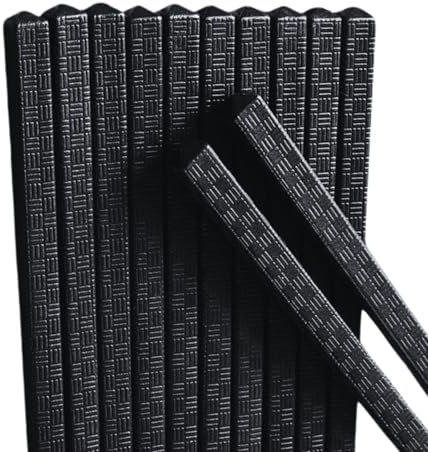 Lot de 10 paires de baguettes japonaises de luxe - Design noir élégant - Accessoires parfaits pour sushis et cuisine asiatique (BLACK)