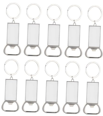 Mikinona 10pcs Keychain Bottle Opener Decorative Key Ring Bar Accessory for Home Pub Ktv