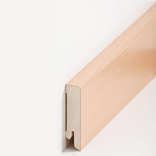 Sockelleiste Echtholzfurnier 16 x 60 x 2500 mm Echtholzfurnier Buche zum Kleben, Clipsen, Schrauben & Nageln Fußleiste furniert by PROVISTON 2.5 Meter | 1 Stück