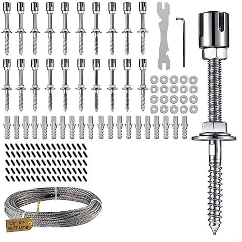 Robustes Draht-Rankgitter-Set für Kletterpflanzen, 20 Sets mit 98 13 m Drahtseil für Outdoor-Unterstützung
