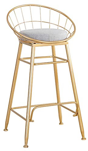 HGJHJJHK Barhocker für Zuhause, Restaurant, Theke, Dekoration, Barhocker, mit Grauer Oberfläche, goldenen Beinen und Fußstütze (Größe: 45 cm) Decoration