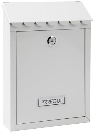 ARREGUI Civic E5721-C Buzón Exterior de Acero Tamaño S (Correo DIN A5) | Buzón de Pared Pequeño | Buzón de Correo Individual | Fácil de Instalar | Blanco
