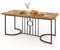 COSTWAY Esszimmertisch, 180 x 79 cm, rechteckiger Küchentisch aus Holz und Metall, bis 135 kg, Esstisch für 6-8 Personen, großer Tisch für Esszimmer, Wohnzimmer, Restaurant, Braun+schwarz
