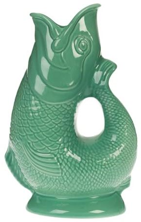 Iconique Menthe Verte Carafe Poisson Grand | 28 cm 1,4 L Glug Jug | Design emblématique Vase Poisson | Disponible Dans Une Large Gamme De Couleurs Et En Deux Formats 1,4 L et 750 ml