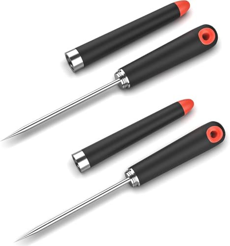2 PCS Stainless Steel Ice Picks,Non-Slip Plastic Handle,Pick Tool for Breaking Ice,Ice Dispenser for Bartending,Ice Hockey Shaving,Bar,Kitchen