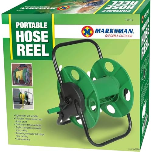HomeVibe Portable Hose Reel – Lightweight Garden Hose Storage with Handle – Wall Mounted & Free-Standing Water Pipe Organiser – Durable & Easy to Use for Outdoor Gardening