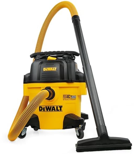 DEWALT STEALTHSONIC DXV06P-QTB Ultra Quiet 5 Stick HP Wet & Dry Noise Reduction Vacuum Cleaner for Workstation, Workshop, Garage