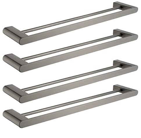 PNMNZTPAP Porte-Serviettes en Acier Inoxydable Toilettes Toilettes de Toilette 60cm Salle de Bain Salle de Bain Toile de Toilette Tablette Murale Double Tige Porte-Serviettes(4 PCS)