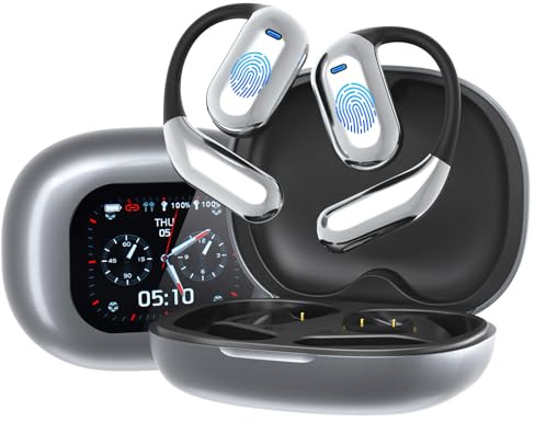 Übersetzer Kopfhörer, ki Kopfhörer mit Echtzeit Übersetzung- Übersetzungskopfhörer LCD Touchscreen Bluetooth 5.4 OWS (144 Sprachen/Akzente) | 30h Akku für Reisen