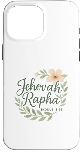 Jehovah Rapha Christian Floral Bible Verse Exodus 15:26 Case for iPhone 16 Pro Max