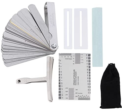 Gitarren Tool Set, Edelstahl Gitarrenwerkzeuge mit Sander Radius Gauge