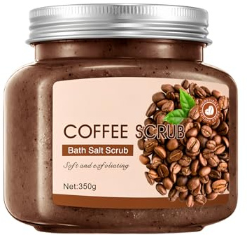 Hinapan Kaffee Badesalz Peeling 350g, Körperpeeling mit Kaffee für Strahlende Haut, Tiefenreinigendes Body Scrub Salz, Peeling & Feuchtigkeit Körperpflege, Sanftes Körperpeeling für Zarte Haut