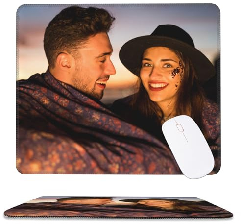 Personalisiertes Mauspad mit Eigenem Foto/Text, Individuell Gestalten Für Büro Gaming Schreibtischunterlage Selbst Designen Personalisiertes Geschenk