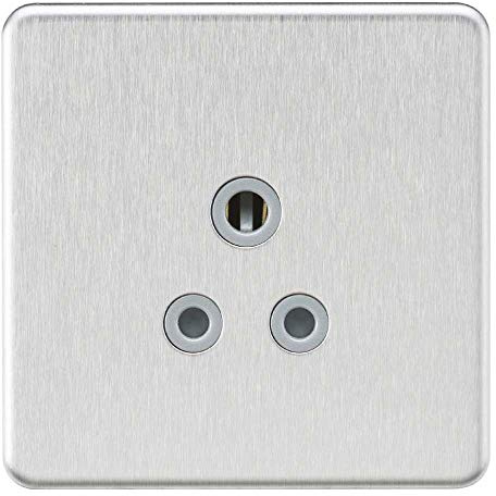 Knightsbridge SF5ABCG Screwless Unswitched Round Socket, Silver