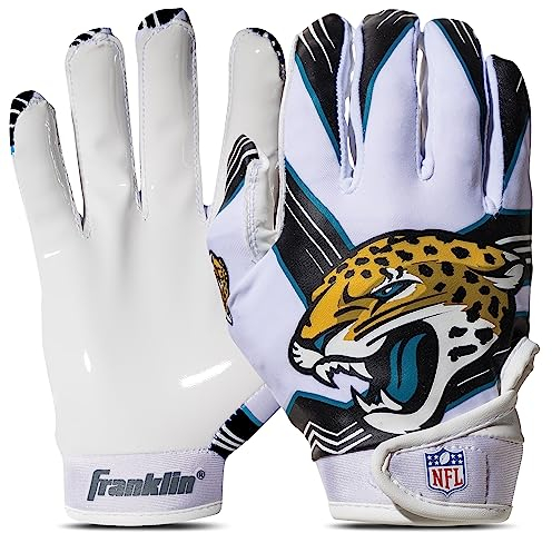 Franklin Sports NFL Jacksonville Jaguars Youth Receiver Handschuhe, Weiß, Größe M