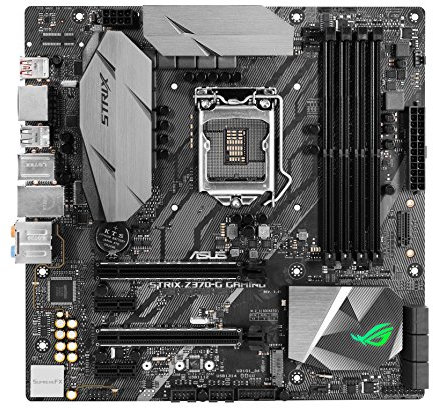 Asus ROG Strix Z370-G Gaming Mainboard Sockel 1151 (mATX, Intel Z370, Coffeelake, 4x DDR4-Speicher, USB 3.0, M.2 Schnittstelle)