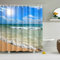JameStyle26 Duschvorhang Vorhang Digitaldruck inkl. Vorhangringe Anti Schimmel vers. Motiven Badezimmer Badewanne (Beach #2, 180 x 200 cm)