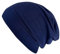Wollhuhn ÖKO Jungen/Mädchen Bequeme Weiche Long Beanie/Mütze/Beanie-Mütze/Strickmütze/Kindermütze Jersey Gefüttert Übergangszeiten (Öko-Stoffe/Bio)… (Einfarbig Dunkelblau, L)