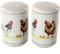 Country Chickens Fine China Ceramic Cruet Set Salt & Pepper Mill Seasoning Pots