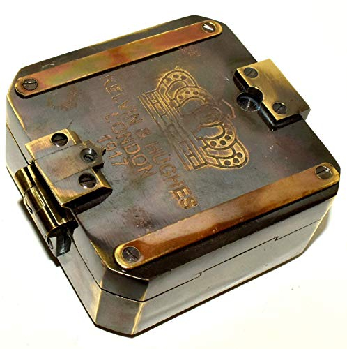 Medieval Replicas Brunton Kompass aus massivem Messing, 7,6 cm, Sammlerstücke, Geschenkartikel, Taschenkompass