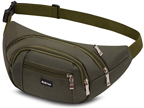 wasserdichte Bauchtasche Gürteltasche Hüfttasche für Damen und Herren,3 Reißverschluss Taschen Wandern Outdoor Sport Hüfttasche Urlaub Geld Pouch Pack