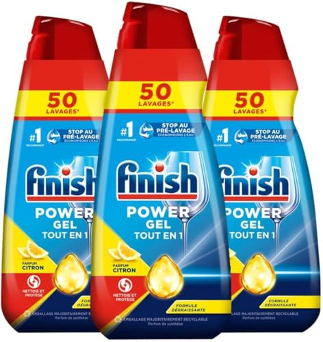 Finish Power Gel Tout en 1 Citron - Lot de 3 x 1L