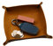 aolaso Genuine Cow Leather Tray, Leather Coin Tray, Jewelry Tray for Keys, Phone, Watches, Candy, Leather
