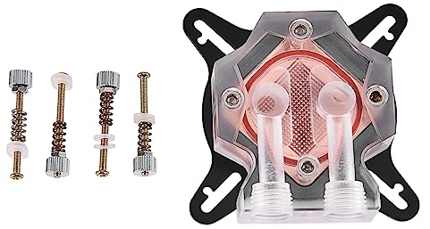 Lazmin Computer PC GPU Universal Water Cooling Block, Waterblock Liquid Cooler 40MM Copper Base Transparent Acrylic Cover 25 Water Channels Anti-Oxidization